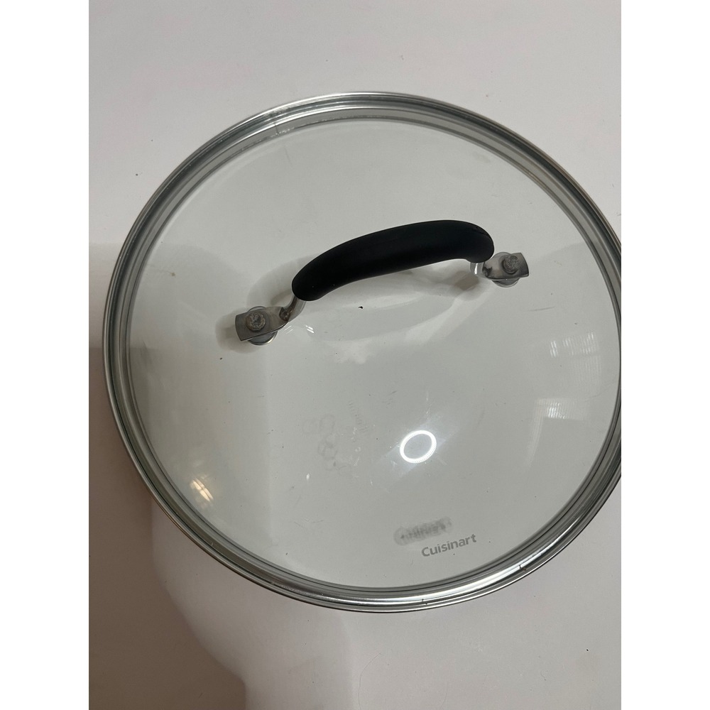 Cuisinart 8 Inch Tempered Glass Replacement Lid with Silicone Grip Handle